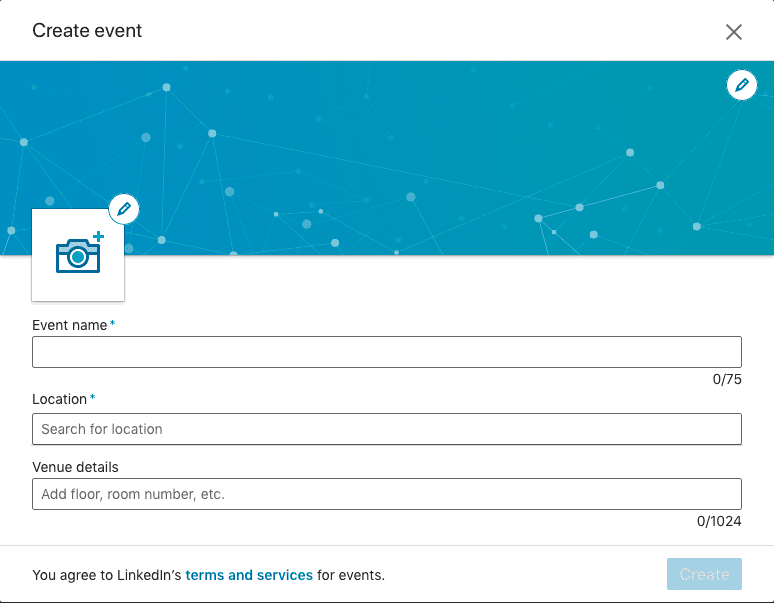 LinkedIn Events : La première moitié de la page évènement.